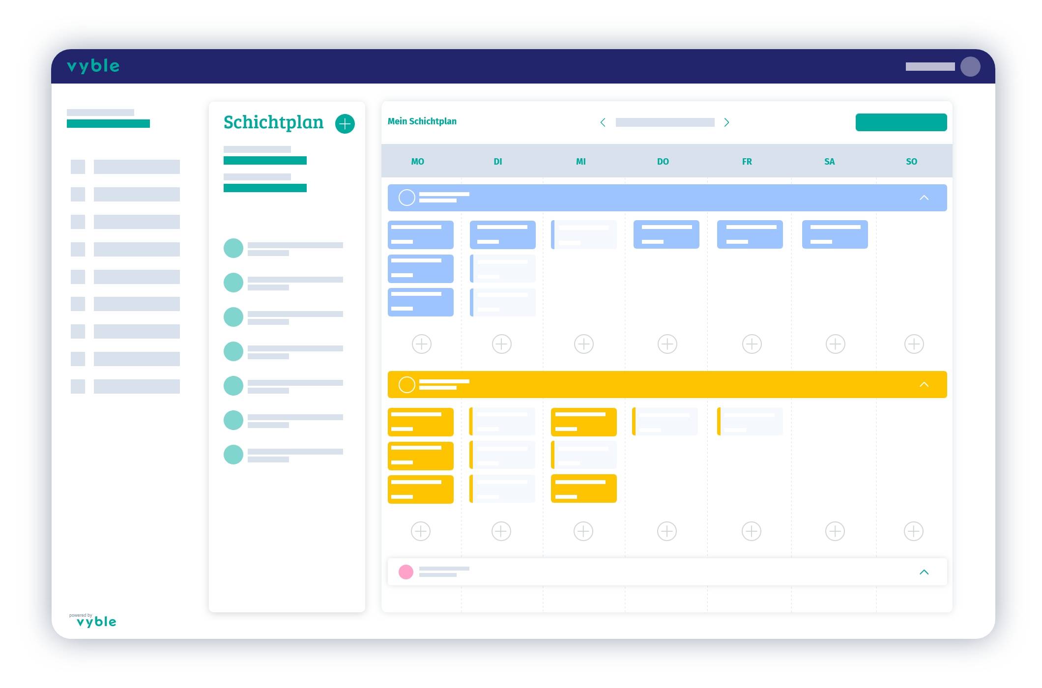 Darstellung des Schichtplans im vyble®-Tool