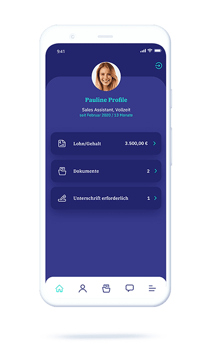 vyble® MyProFile App: Dokumente Übersicht Mockup